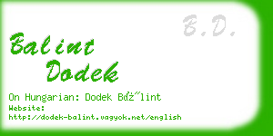 balint dodek business card